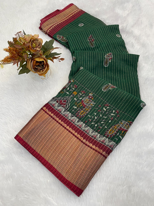 DOLA SILK ZARI LINING WITH JACQUARD BORDER