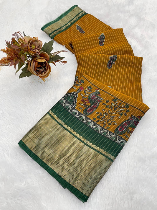 DOLA SILK ZARI LINING WITH JACQUARD BORDER