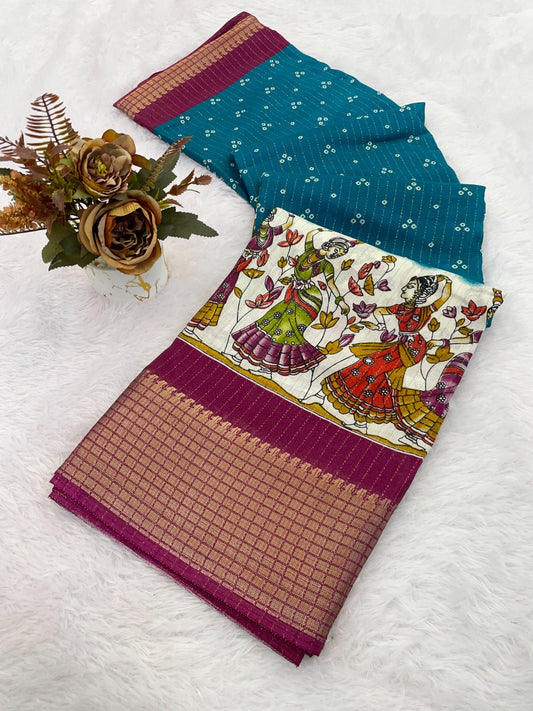 Dola Silk Jacquard Bandhni Saree