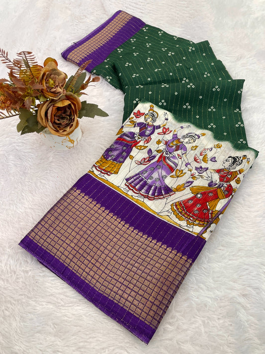 Dola Silk Jacquard Bandhni Saree