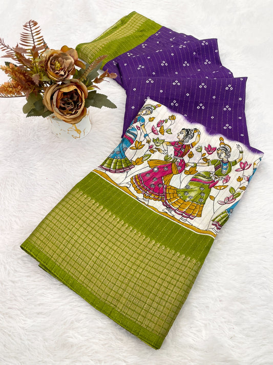 Dola Silk Jacquard Bandhni Saree