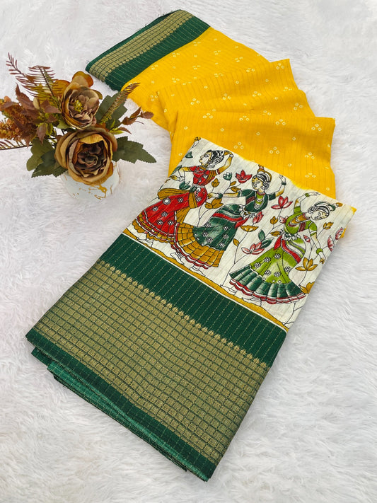 Dola Silk Jacquard Bandhni Saree