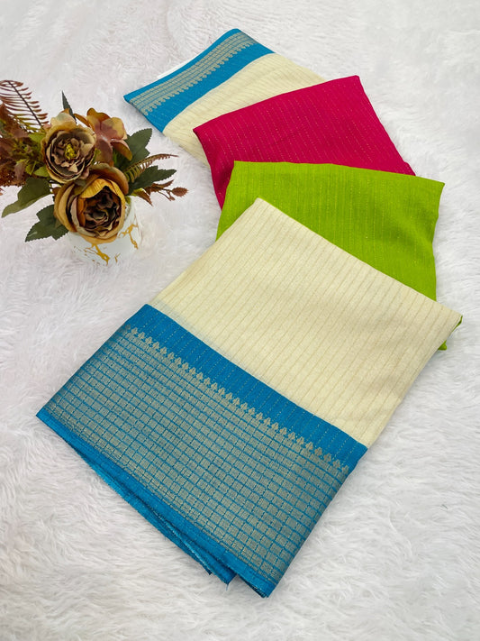 DOLA SILK ZARI LINING WITH JACQUARD BORDER