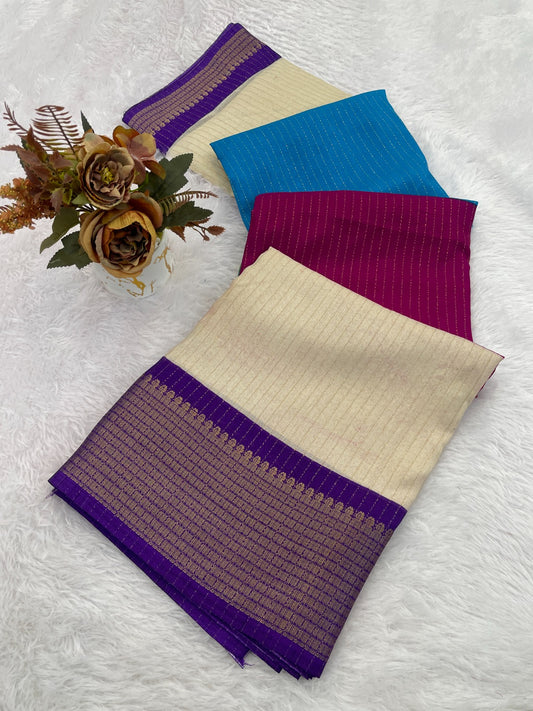 DOLA SILK ZARI LINING WITH JACQUARD BORDER