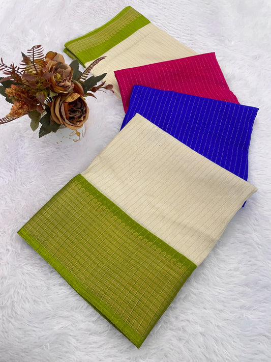 DOLA SILK ZARI LINING WITH JACQUARD BORDER