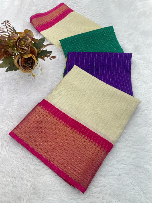 DOLA SILK ZARI LINING WITH JACQUARD BORDER