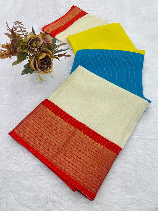DOLA SILK ZARI LINING WITH JACQUARD BORDER