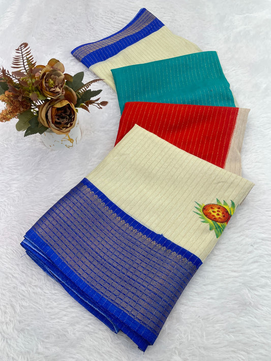 DOLA SILK ZARI LINING WITH JACQUARD BORDER