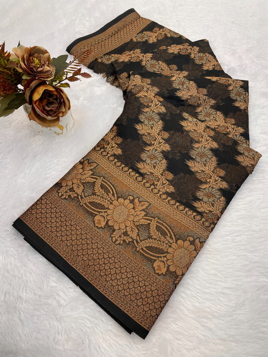 Organza Silk Saree for Women with Trendy Wedding Style in Cotton, Fancy, Art Silk, and Soft Silk Blend Saree