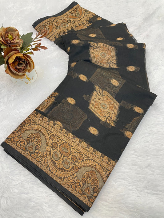 Organza Silk Saree for Women with Trendy Wedding Style in Cotton, Fancy, Art Silk, and Soft Silk Blend Saree