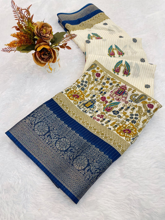 JACURD DOLA PRINT SAREE SILK NEW PRINT DESIGN