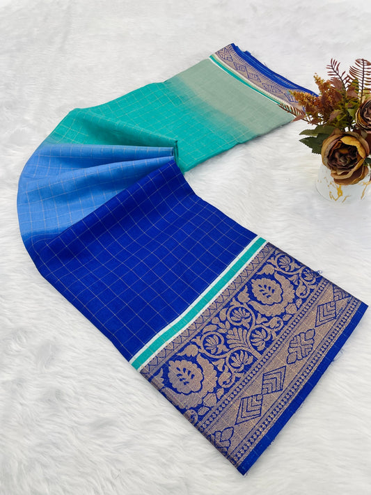 Beautiful rekko silk sarees with all over floral design along with contrast weaving border