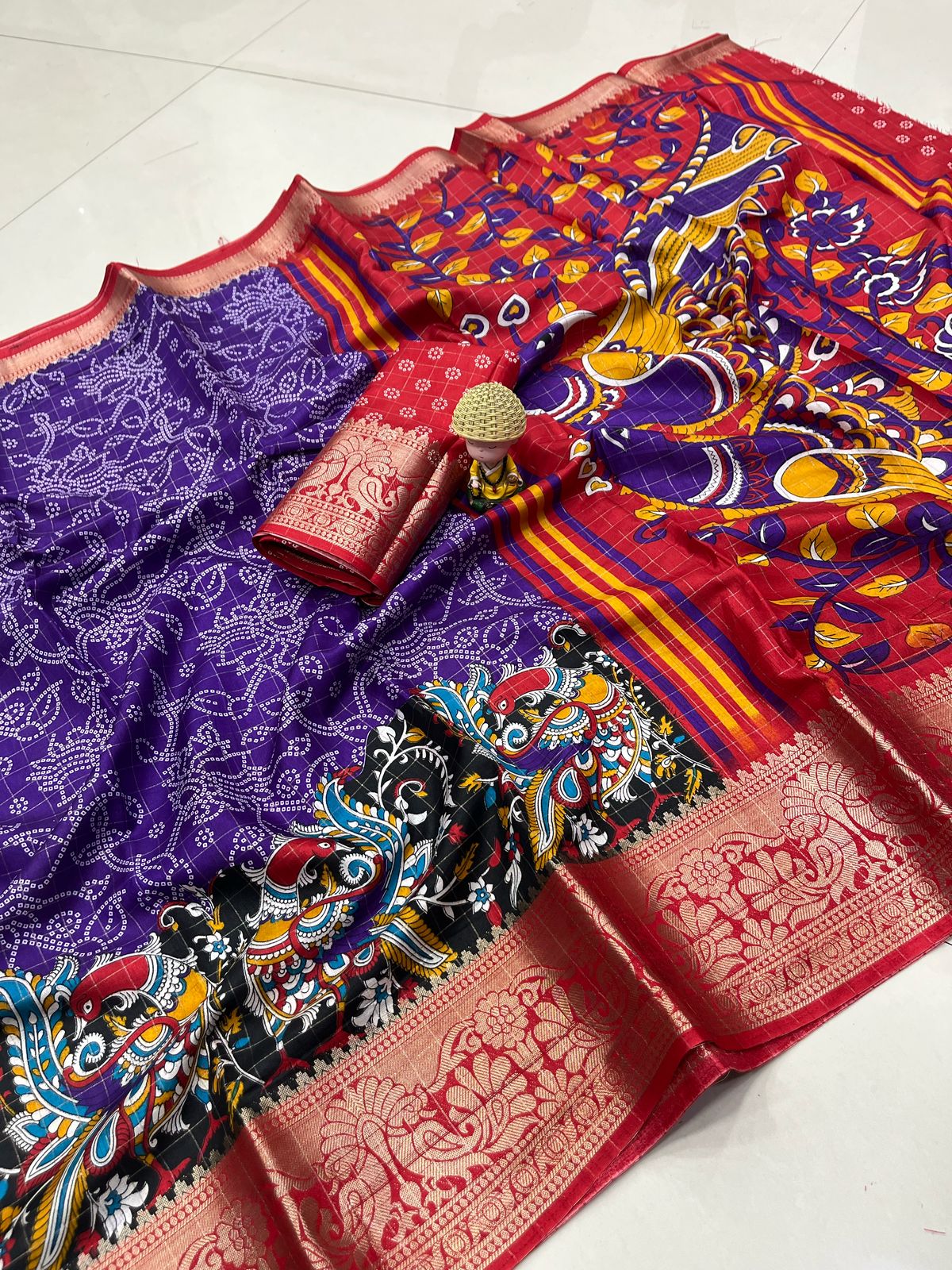 Dola Silk Saree With Jacquard Gap Bodar desain print