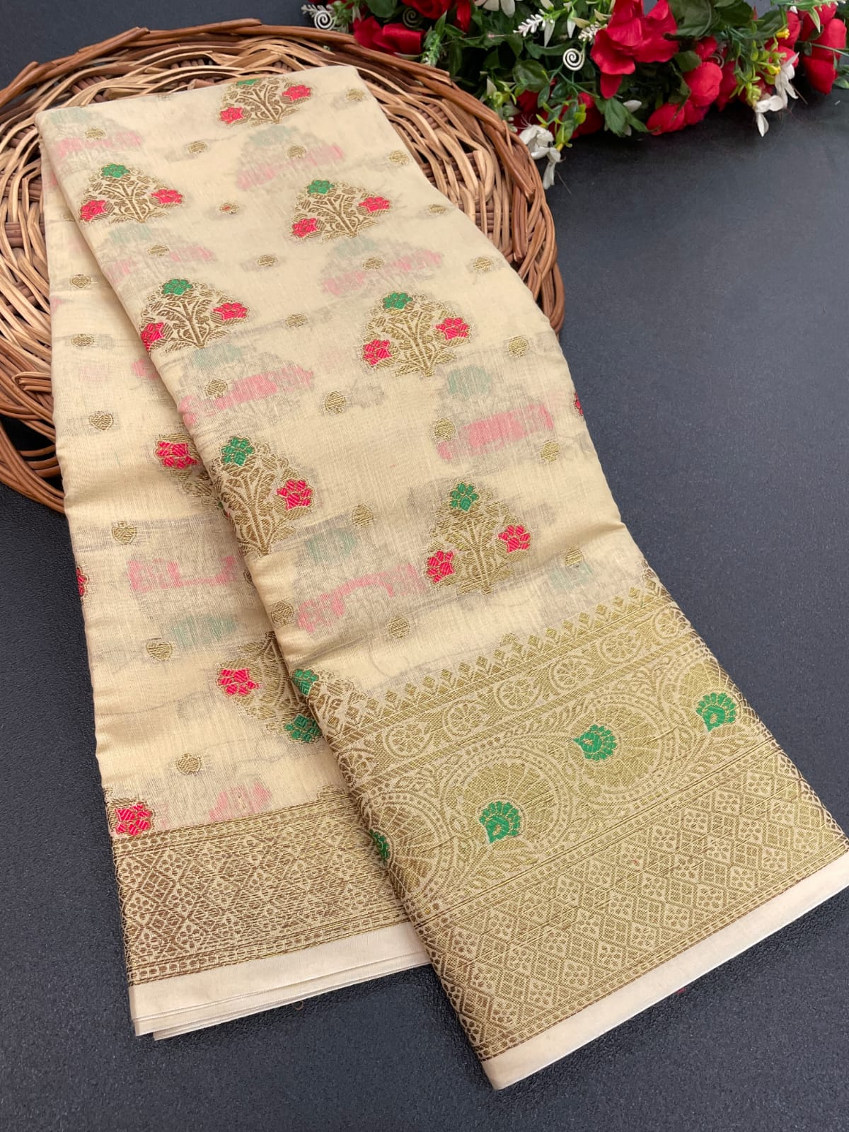 Jacquard cotton silk saree