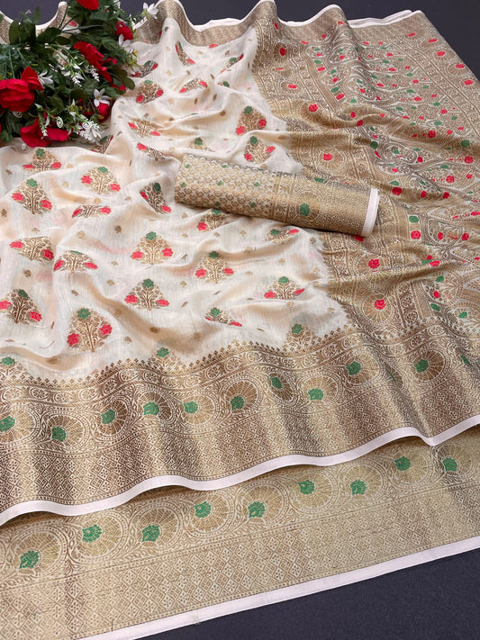 Jacquard cotton silk saree