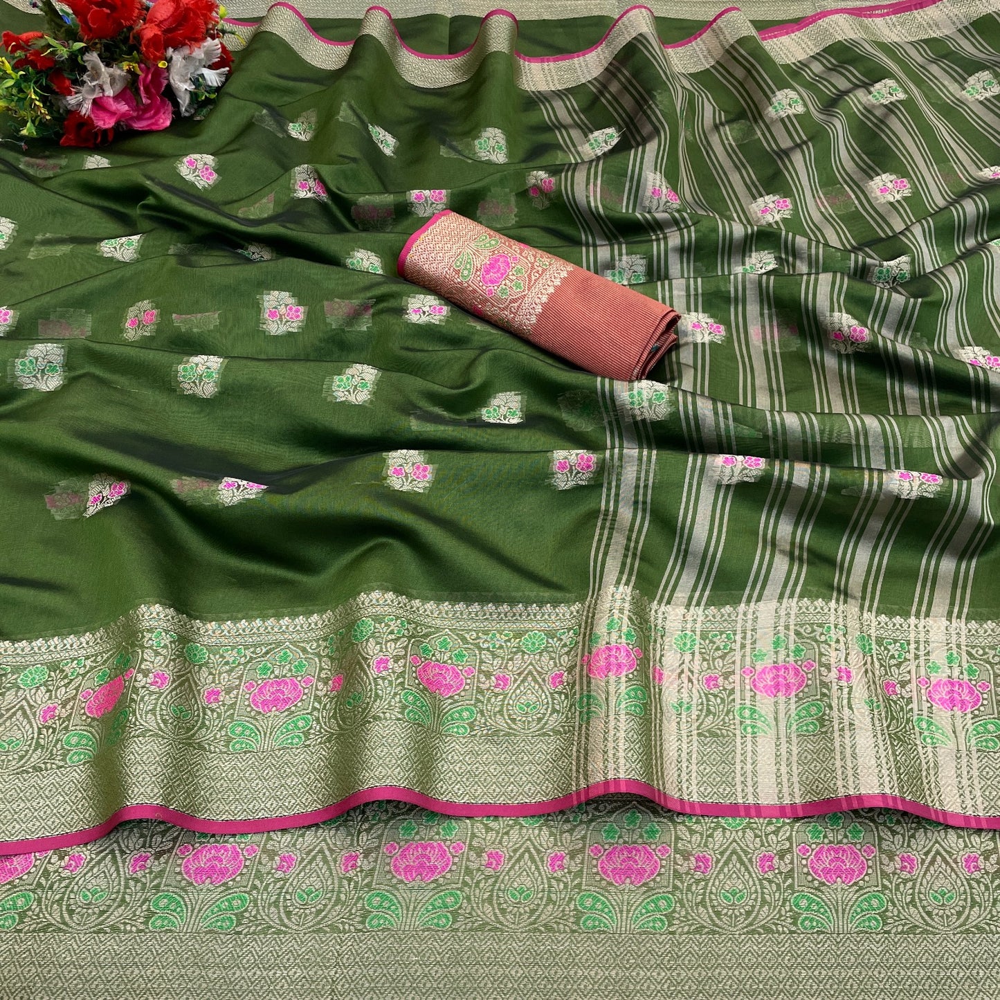 ORGANZA ANUPAMA DESIGN SAREE