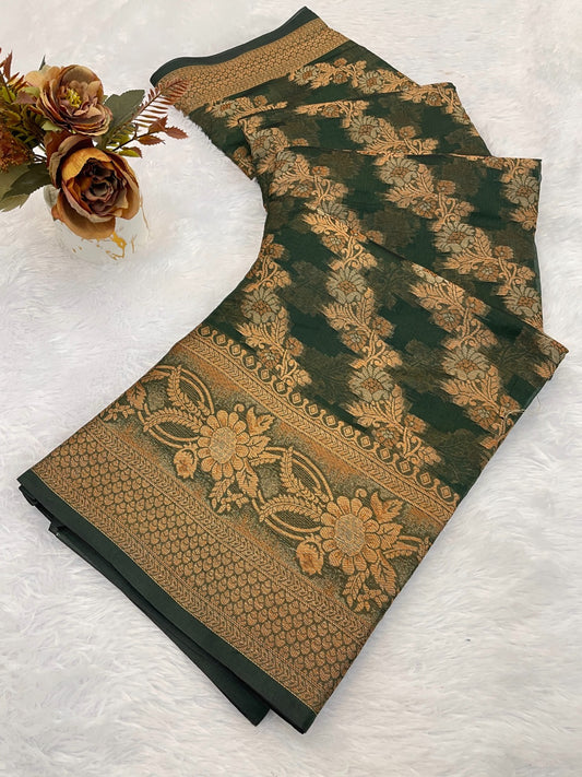 Organza Silk Saree for Women with Trendy Wedding Style in Cotton, Fancy, Art Silk, and Soft Silk Blend Saree