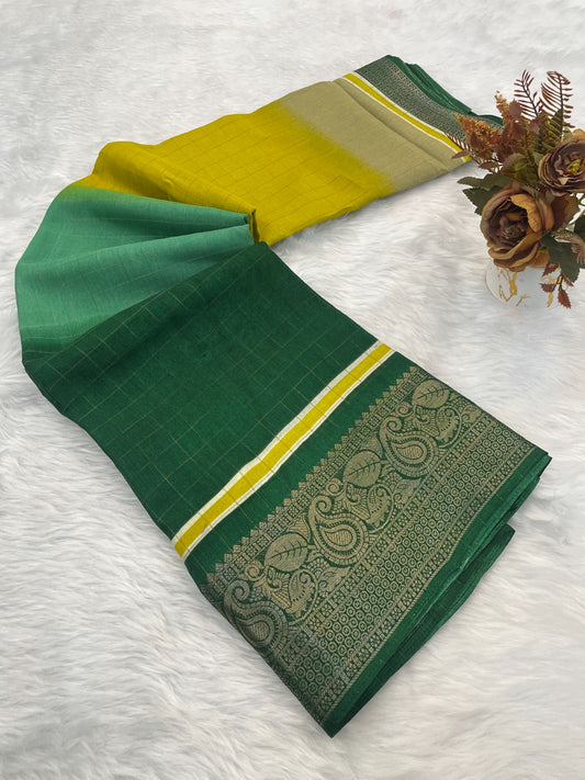 Beautiful rekko silk sarees with all over floral design along with contrast weaving border