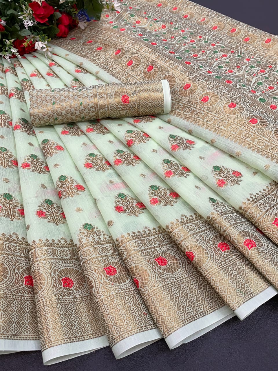 Jacquard cotton silk saree