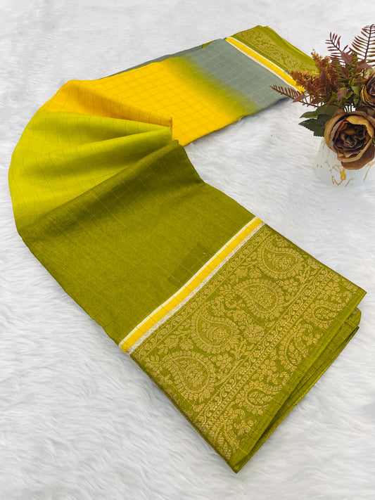 Beautiful rekko silk sarees with all over floral design along with contrast weaving border