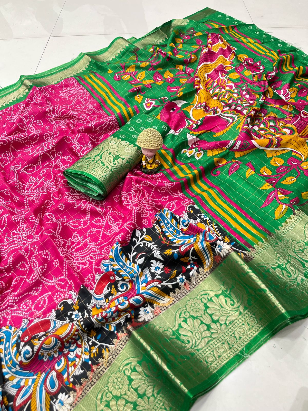 Dola Silk Saree With Jacquard Gap Bodar desain print