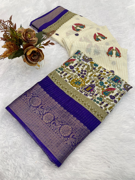 JACURD DOLA PRINT SAREE SILK NEW PRINT DESIGN