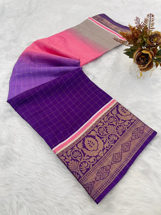Beautiful rekko silk sarees with all over floral design along with contrast weaving border