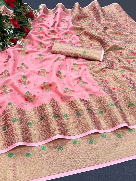 Jacquard cotton silk saree