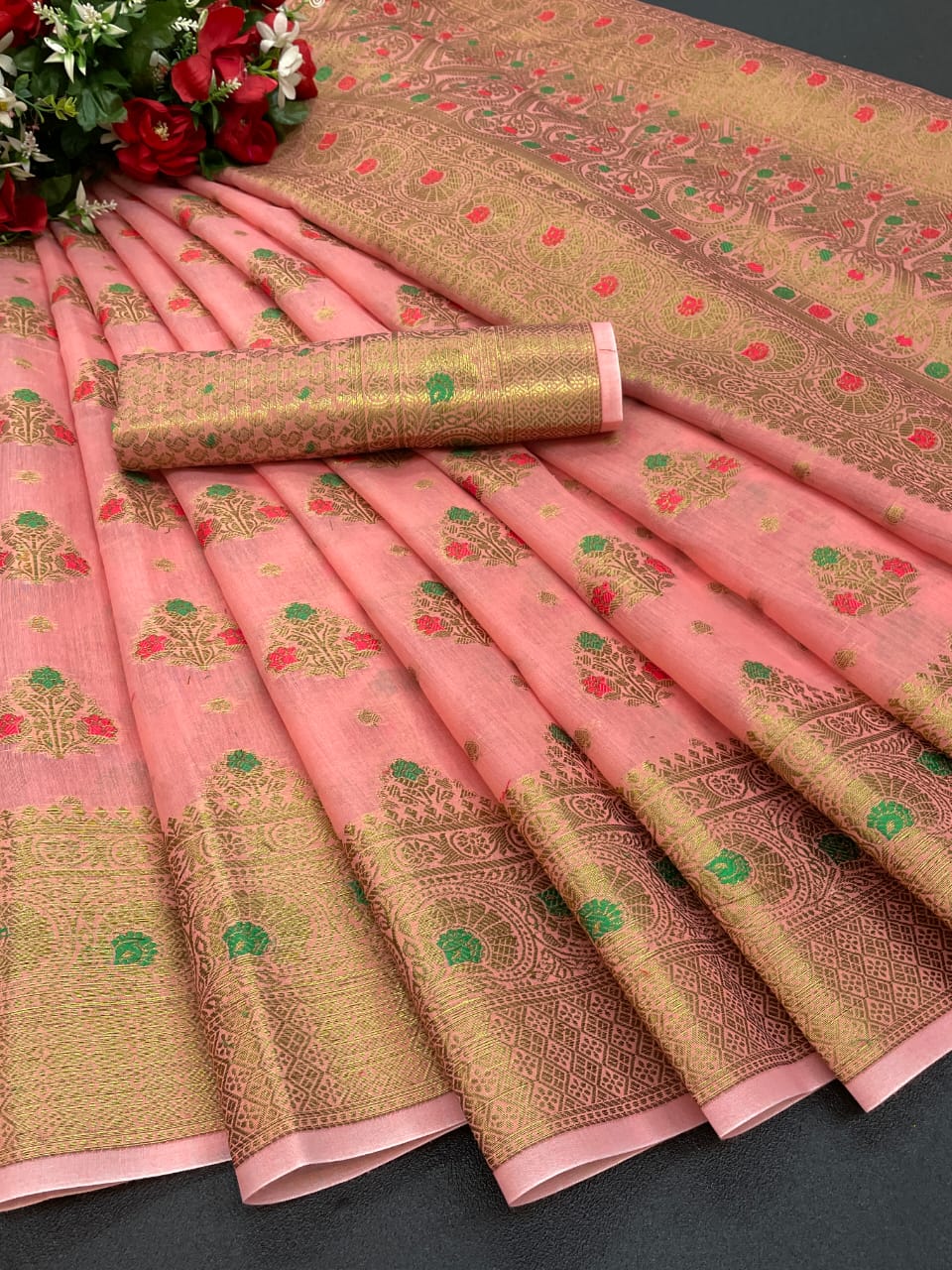 Jacquard cotton silk saree