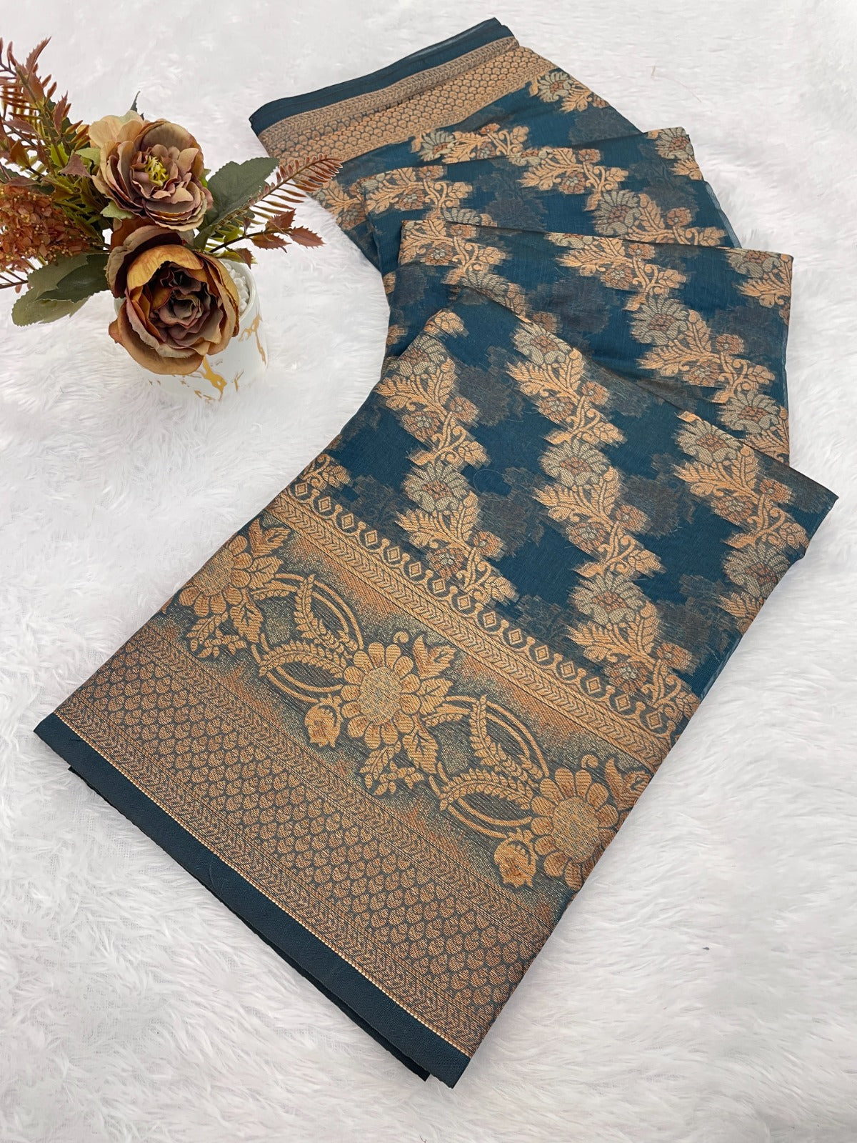 Organza Silk Saree for Women with Trendy Wedding Style in Cotton, Fancy, Art Silk, and Soft Silk Blend Saree