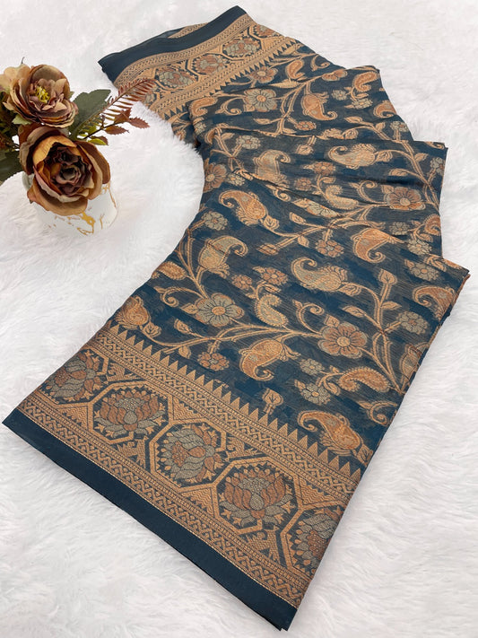 Organza Silk Saree for Women with Trendy Wedding Style in Cotton, Fancy, Art Silk, and Soft Silk Blend Saree