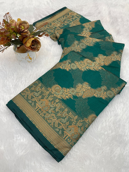 Organza Silk Saree for Women with Trendy Wedding Style in Cotton, Fancy, Art Silk, and Soft Silk Blend Saree