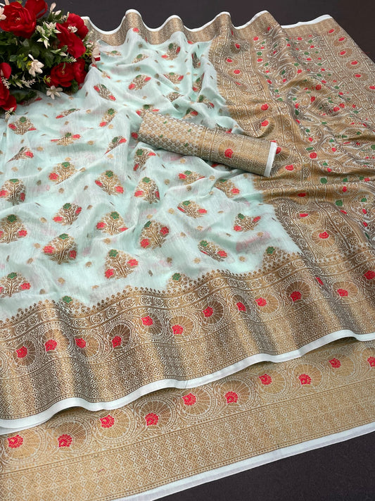 Jacquard cotton silk saree