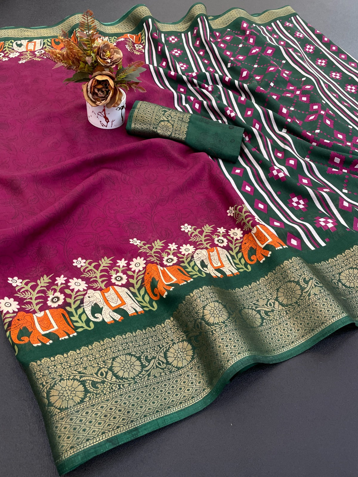 Dola silk soft smooth saree with beautiful design…