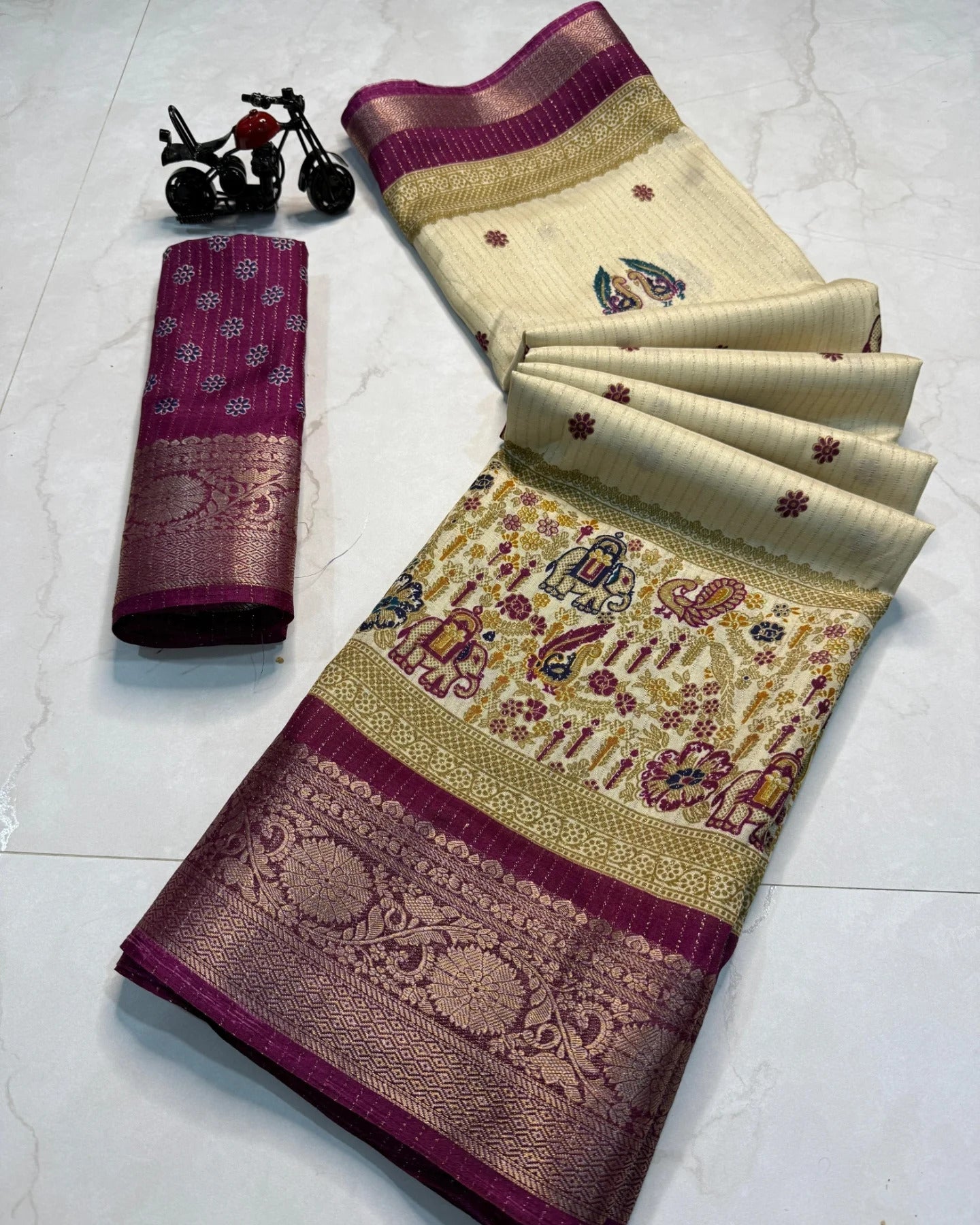 JACURD DOLA PRINT SAREE SILK NEW PRINT DESIGN