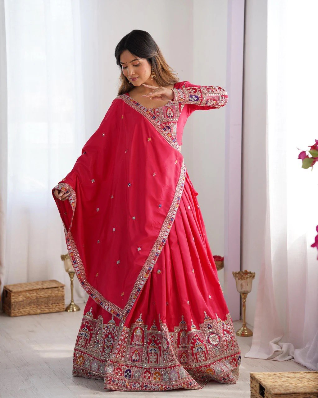 Beautifully Full Stitched Embroidered Designer Lahenga Choli