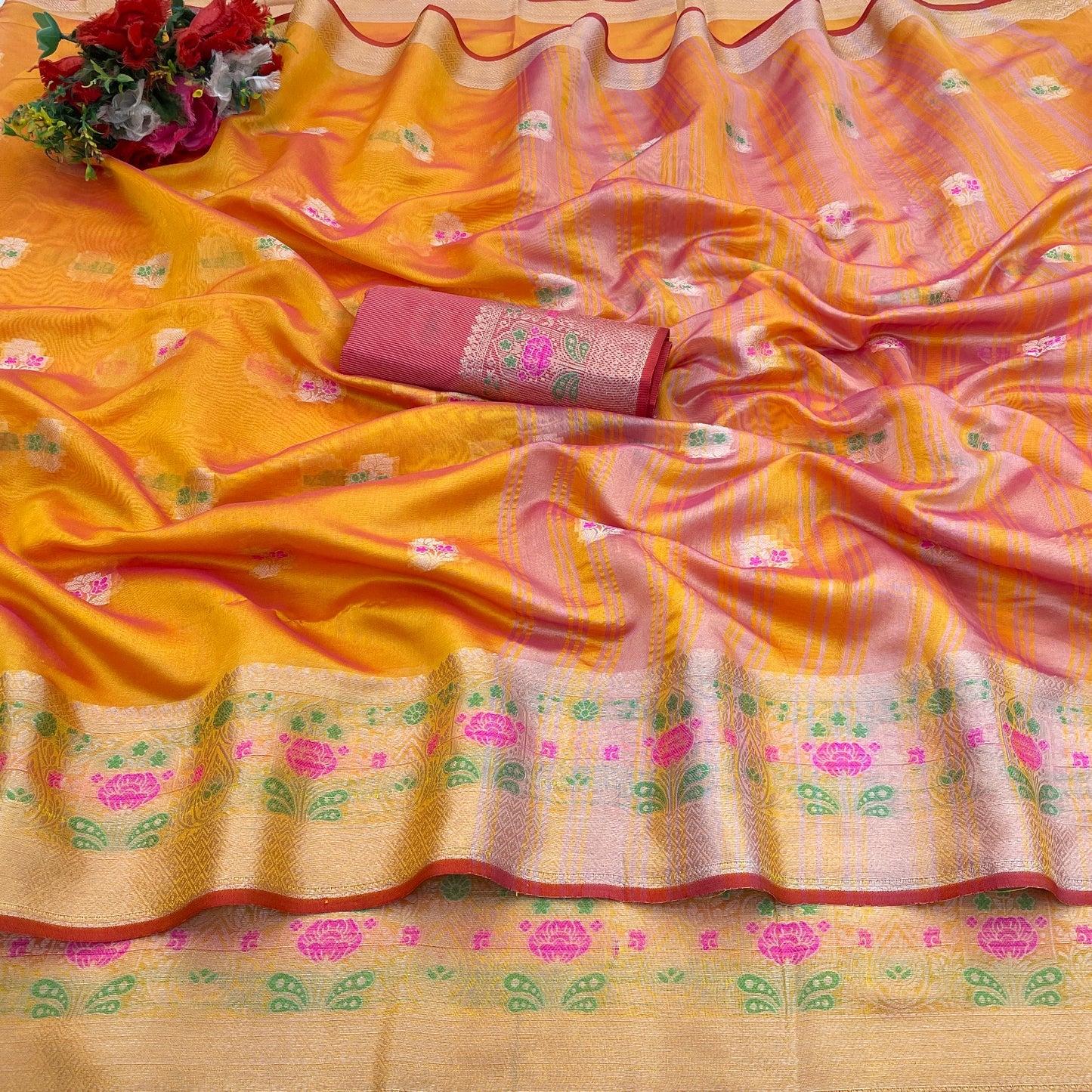 ORGANZA ANUPAMA DESIGN SAREE