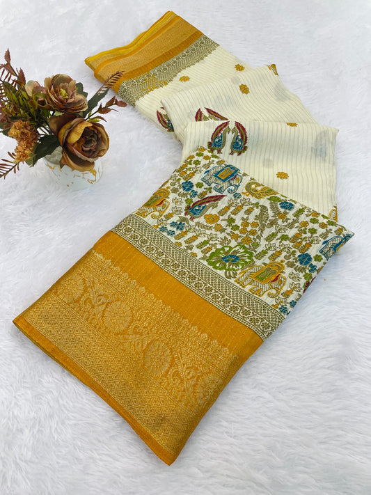 JACURD DOLA PRINT SAREE SILK NEW PRINT DESIGN