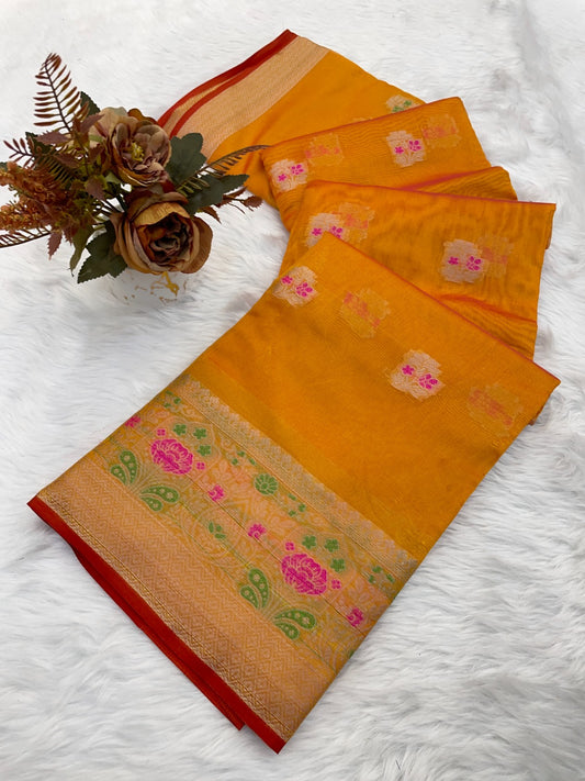 ORGANZA ANUPAMA DESIGN SAREE