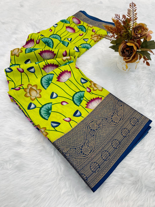 Dola silk saree with beautiful design..