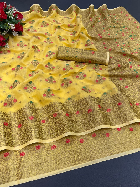 Jacquard cotton silk saree