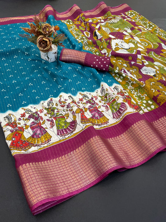 Dola Silk Jacquard Bandhni Saree