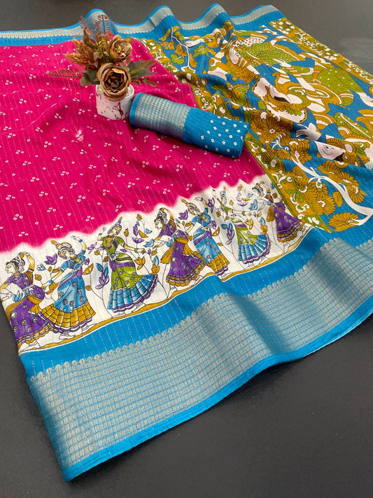 Dola Silk Jacquard Bandhni Saree