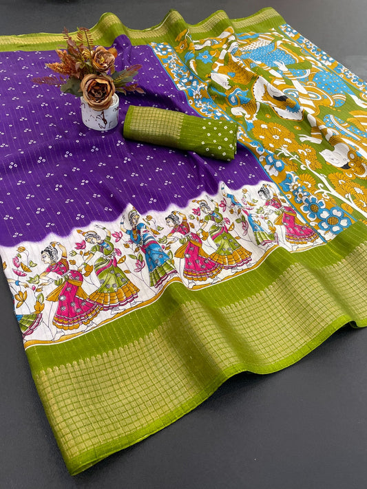 Dola Silk Jacquard Bandhni Saree