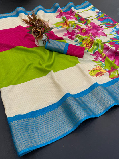 DOLA SILK ZARI LINING WITH JACQUARD BORDER