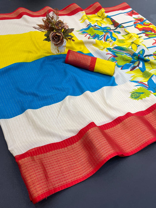 DOLA SILK ZARI LINING WITH JACQUARD BORDER