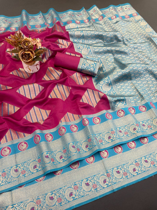 Self Design Bollywood Cotton Silk Saree