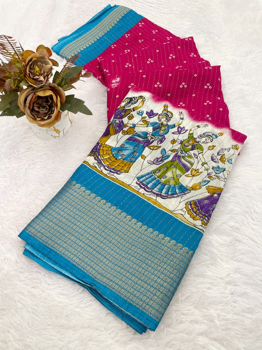 Dola Silk Jacquard Bandhni Saree