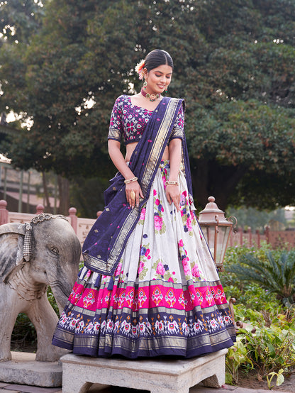 Beautiful Designer Soft Tussar Silk Lehenga Choli