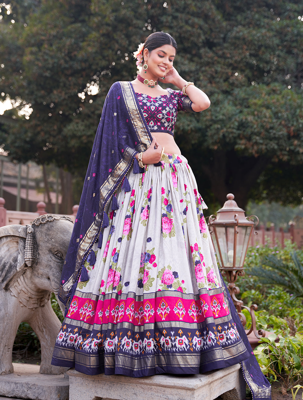 Beautiful Designer Soft Tussar Silk Lehenga Choli